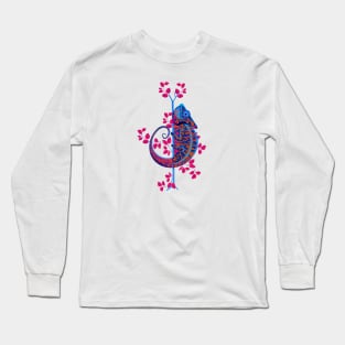 Colorful Chameleon | Blue Orange Pink Color Palette Art Print Long Sleeve T-Shirt